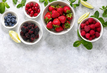 Fresh berries background, vitamin natural source concept