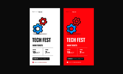 Tech Festival Ticket Booking App Interface Design