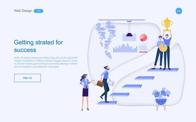 Web design templates for pathways to success of education. staff training,learning support. Vector illustration.