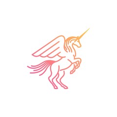 unicorn/pegasus logo design