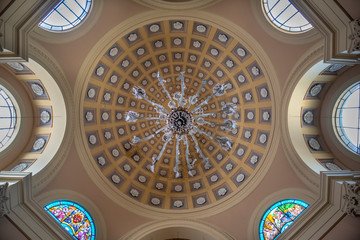 Obraz premium Lecce, Puglia, Italy - Inside interior of Santa Maria della Porta church (chiesa). A region of Apulia
