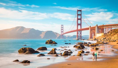 Fotobehang Golden Gate Bridge at sunset, San Francisco, California, USA © JFL Photography