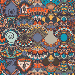 Ornate floral texture, pattern with vintage mandala elements. Can be used for wallpaper, pattern fills, web page background, surface textures.Islam, Arabic, Indian, ottoman motifs.