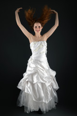 Fototapeta premium red hair bride studio photos