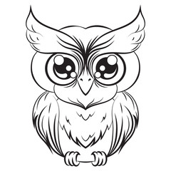 Obraz premium Decorative Owl. Owl logo. Tribal pattern. Ethnic tattoo. Hand drawn vector illustration.