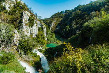 Fototapeta na wymiar Wasserfall im Plitvice Nationalpark, Kroatien