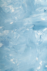 Artistic abstract oil white and blue painted background. Texture, background.