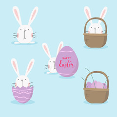 Collection of easter bunny and egg.Fantastic character pack easter set
