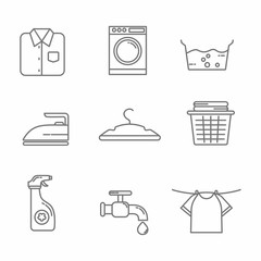 Set of laundry related icon line design, laundry vector illustration 
