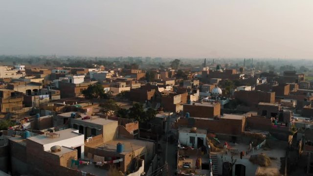 Aerial Drone footage of a city in Pakistan