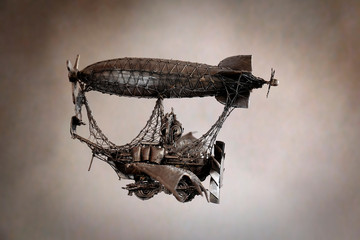 Dirigibile Steampunk su scacchiera