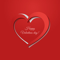 Heart shape from paper vector background. Valentines day. Love Invitation card.