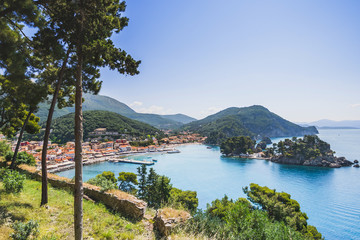 Naklejka premium Beautiful Greek fishing village Parga, Preveza, Greece