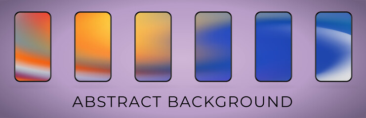 Vector wavy abstract smartphone illustration set