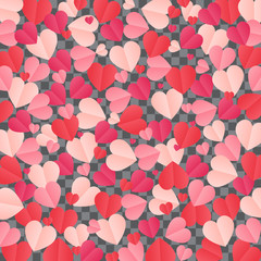 Red hearts confetti splash on transparent background. Magic vector waves with particles isolated on black background. Hearts form stardust. Happy Valentines Day frame