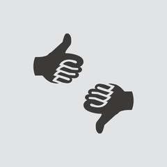 Dislike like icon isolated of flat style. Vector illustration.