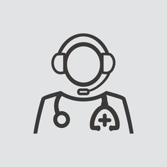 Doctor icon isolated of flat style. Vector illustration.