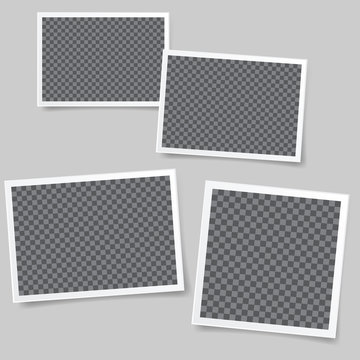 Set Of Square Vector Photo Frames. Set Of Square And Rectangular Vector Photo Frames. Vertical And Horizontal Template Photo Design.