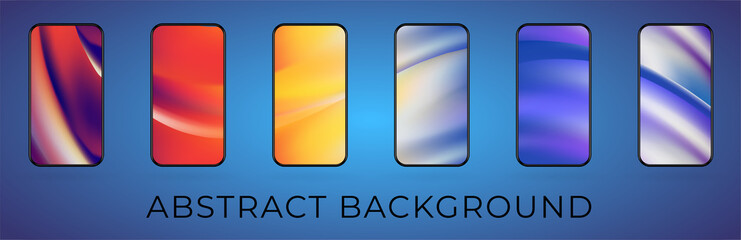 Vector wavy abstract smartphone illustration set