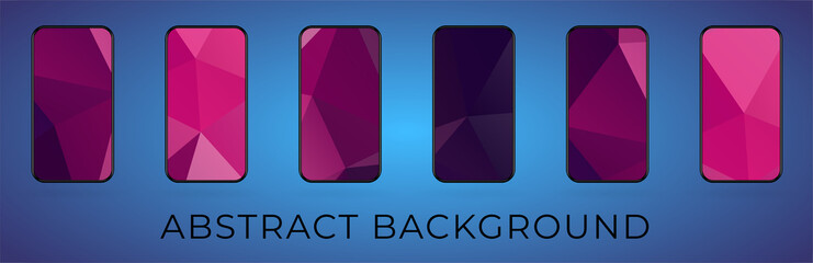 Mobile abstract triangular background set vector