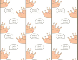 Happy easter pattern background, Cute easter pattern for kids, Vector illustration.