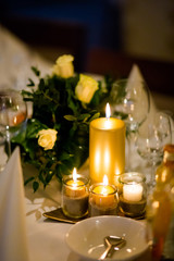 Beautiful wedding reception table decoration
