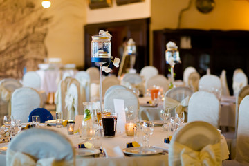 Beautiful wedding reception table decoration