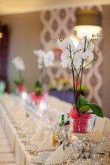 Beautiful wedding reception table decoration