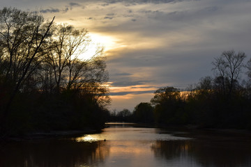 pearl river at the start of sunset
