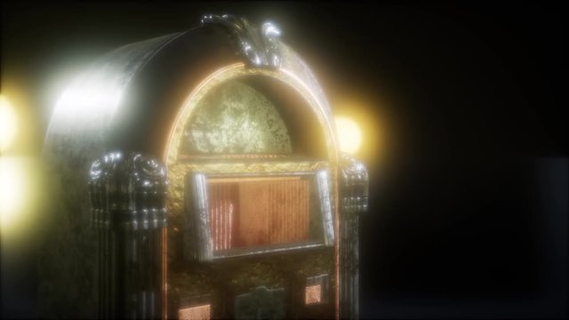 retro jukebox in the dark