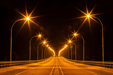 the second friendship bridge crossing Moei (Thaungyin) river at nightg, Mae Sot, Tak, Thailand