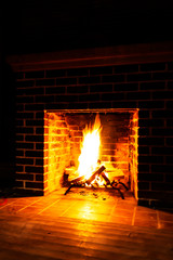 Flame in a fireplace