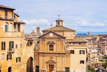 Fototapeta na wymiar Beautiful view of Siena town, Tuscany, Italy, Popular touristic destination in Europe