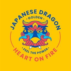 Dragon face logo. Japanese and Chinese dragon modern vector illustration.