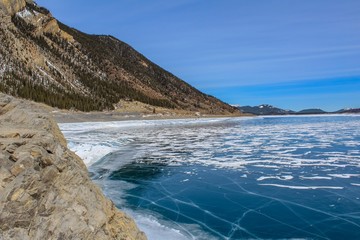 Frozen Abraham Lake View