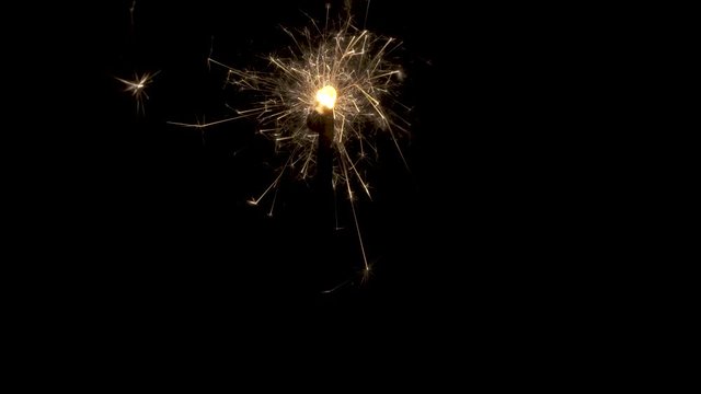 Sparkler Burns Down From Top to Bottom
