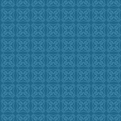 Decorative Geometric Ornament. Seamless Pattern. Vector Illustration. Tribal Ethnic Arabic, Indian, Motif. For Interior Design, Wallpaper. Blue color