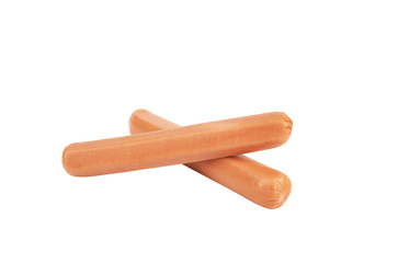 Hot dog sausages isolated on a white background. Cut out.