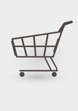 supermarket trolley, vector image