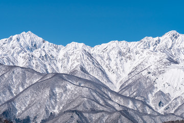 長野県白馬村 雪山の雪景色