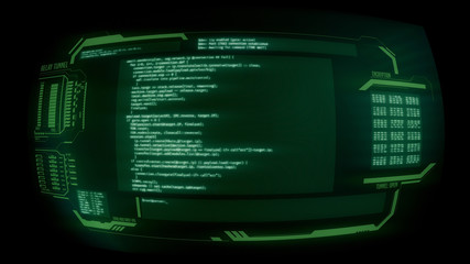 Hacking process on old style screen, hackers stealing data, identity theft.