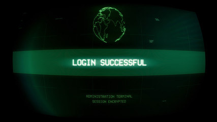 Successful login into administrator terminal, security breach, authorization.