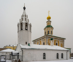 Khram Georgiya Pobedonostsa Church ocvered by snow, Vladimir, Russia