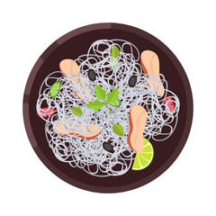 Menu concept. Dinner menu. Soup in flat style. Vector illustration.