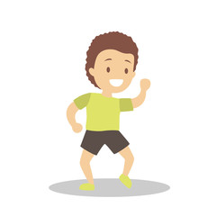 Boy dance. Kid dancing in various style. Childish