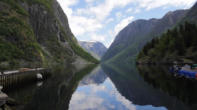 Crystal Clear Mountain Reflections in a Norwegian Lake (Gudvangen)