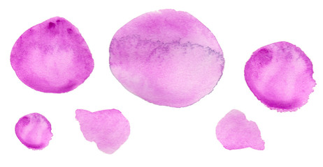 Set of Watercolor spots on a white background.