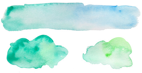 Set of Watercolor spots on a white background.