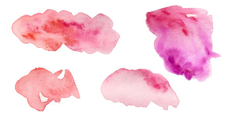 Set of Watercolor spots on a white background.