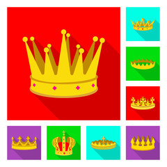 Isolated object of medieval and nobility icon. Set of medieval and monarchy vector icon for stock.